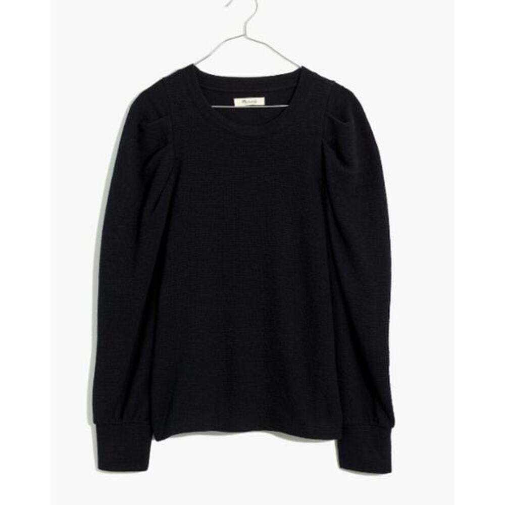Madewell Pleated Statement-Sleeve Top black